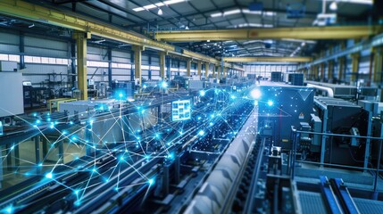 Obraz premium Advanced Smart Factory with Industrial Automation and AI