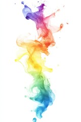 Obraz premium Vibrant Splash of Rainbow Paint on White Background.