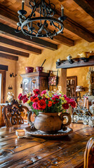 Rustic Tuscan Inspired Dining Room Decor with Antique Influences and Warm Color Palettes