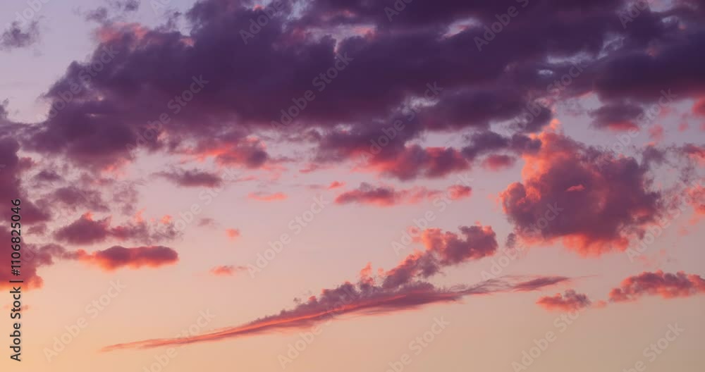 Wall mural sunset in the sky with color clouds, scenic cloudscape