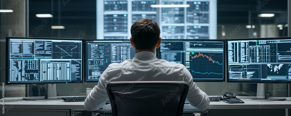 Poster electricity grid optimization illustrated with real-time data overlays and dynamic load management