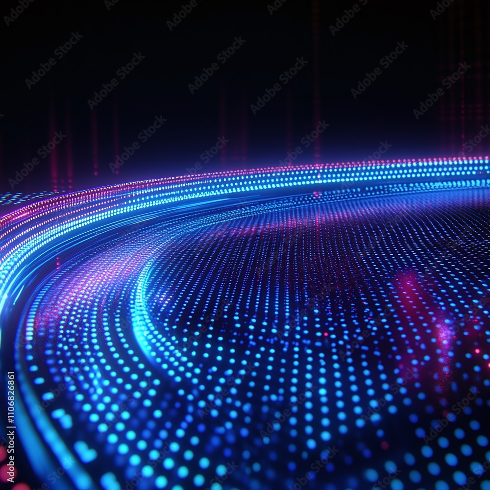 Aufkleber vibrant abstract futuristic background with dots and lines glowing in bright colors for modern desig