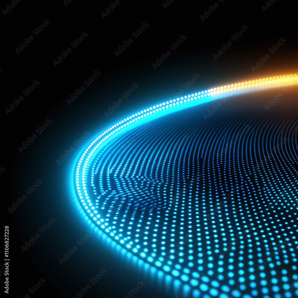 Poster vibrant blue and yellow light waves creating a dynamic abstract background for digital and graphic d