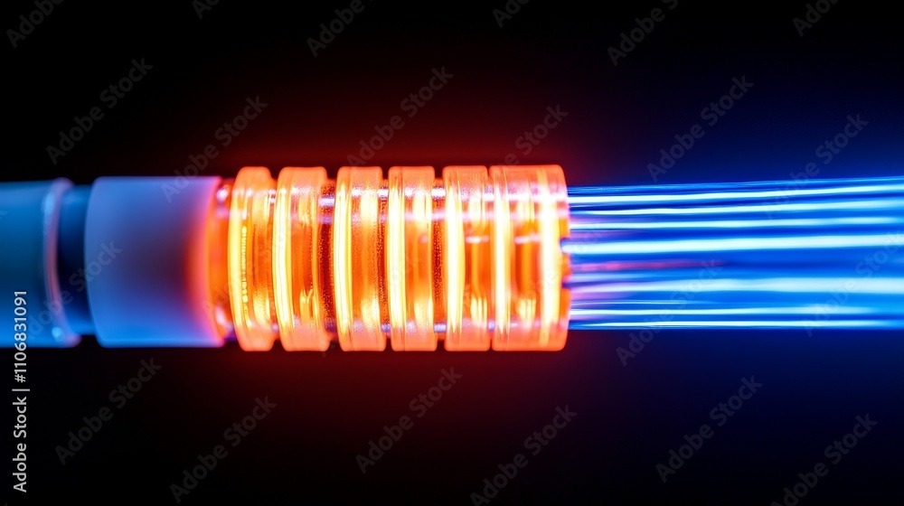 Poster futuristic energy core technology laboratory setting digital art high-tech environment close-up view