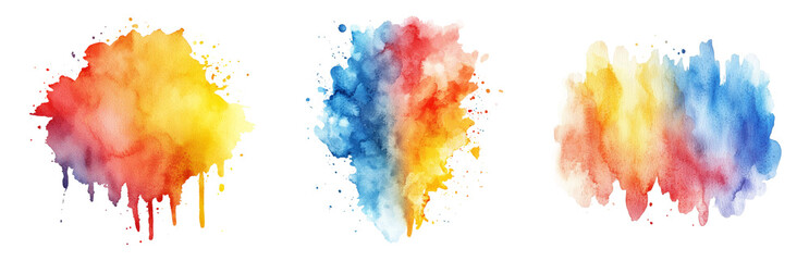 Fototapeta premium Abstract Watercolor Blots for Creative Use Isolated on transparent background