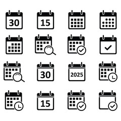 calendar icon set vector illustration 