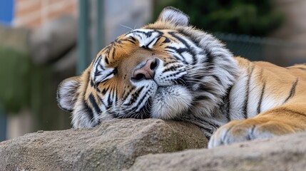 Sleeping Tiger Wildlife Jungle Cat Peaceful Animal Nature Scene Big Cat Resting