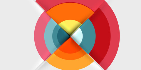 Obraz premium Target circle geometric abstract shapes. Vector Illustration For Wallpaper, Banner, Background, Card, Book Illustration, landing page