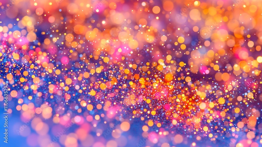 Poster abstract background with colorful bokeh lights