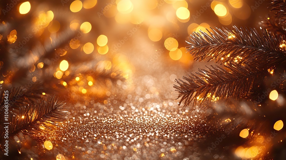 Poster a light background with fireworks and bokeh lights in golden tones creates a festive atmosphere with