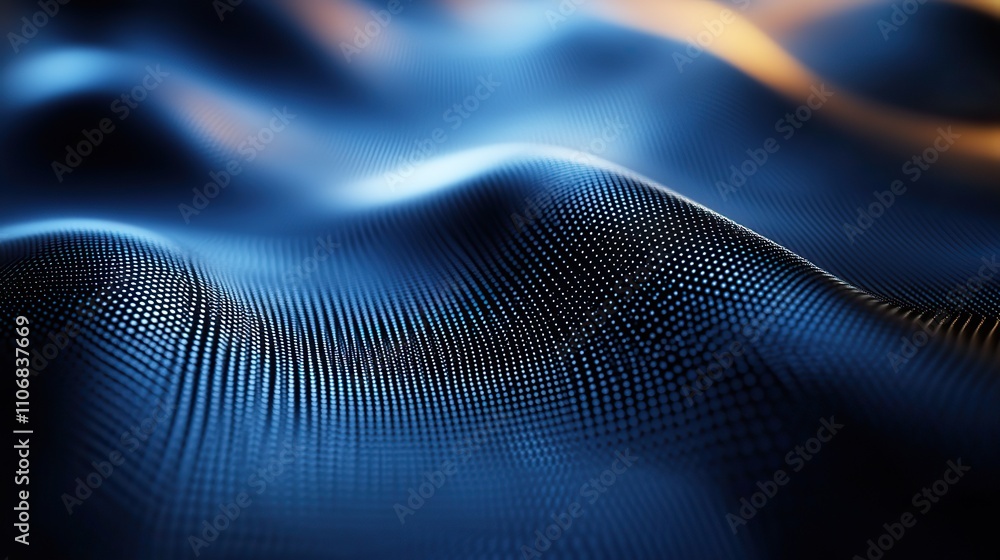 Poster a linear pattern of blue lines, creating a minimalist and modern technology background