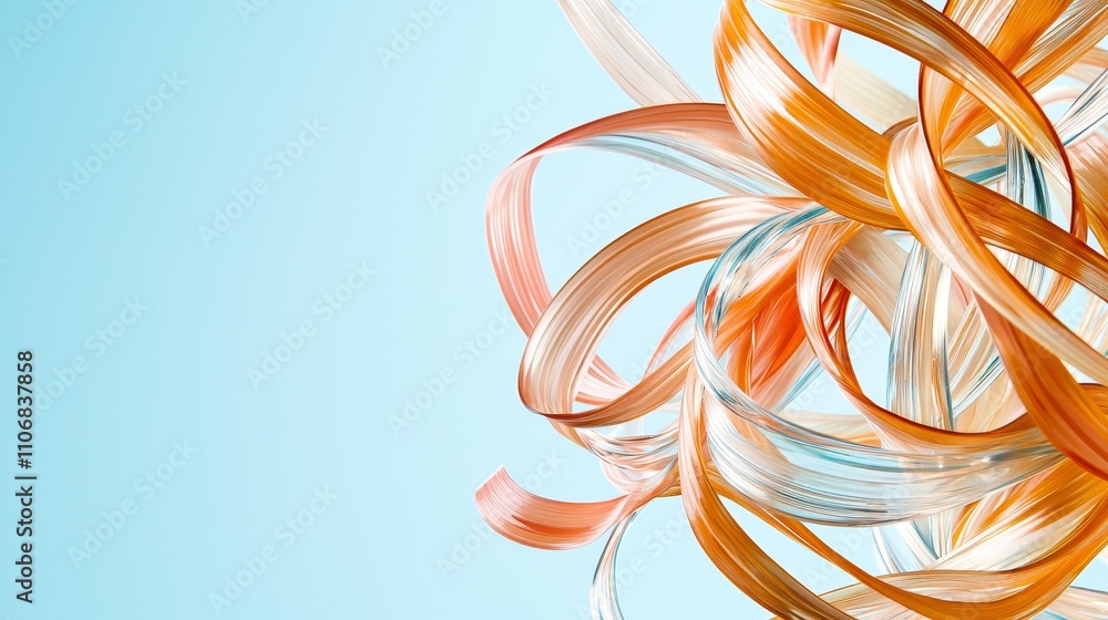 Poster dynamic fiber optic lines glowing in soft motion abstract art digital environment artistic viewpoint