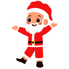 Happy Little Boy Santa Claus Illustration