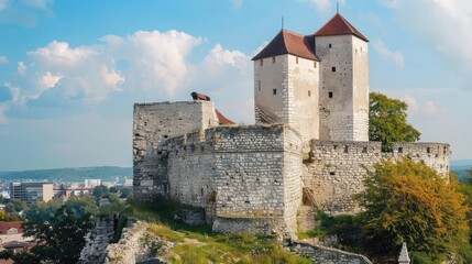 Breathtaking View of a Historic Castle with Scenic Surroundings