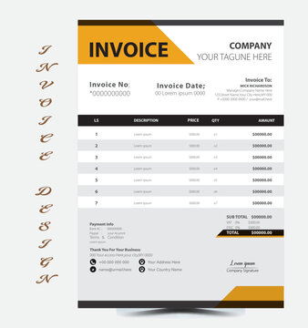 Professional business invoice Vector template design