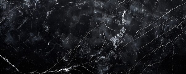 Black Marble Texture With White Veins And Cracks