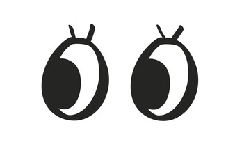This is an illustration of deformed eyes. Please use this clip art when you want to lead your eyes to the direction you want to pay attention.
