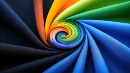 Rainbow Fabric Swirl Colorful Textile Texture Background