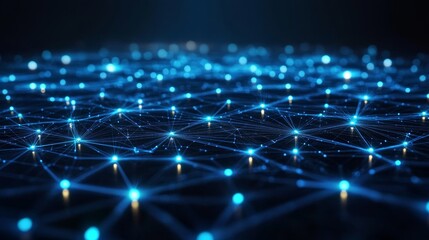 Fototapeta premium Abstract Representation of a Network of Connected Blue Nodes