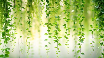 Serene Green Vines on White Background for Natural Design Aesthetic