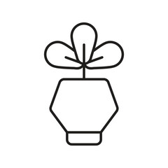 plant line icon with white background vector stock illustration