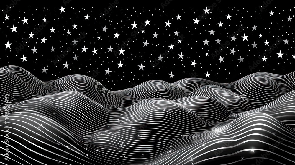 Poster a pattern of stars and stripes, creating a dynamic and patriotic design