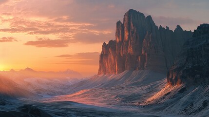 Naklejka premium Panorama sunset mountains in Dolomite