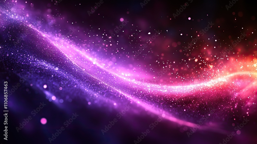 Poster a purple background with diagonal lines and light effects creates an abstract design for a presentat