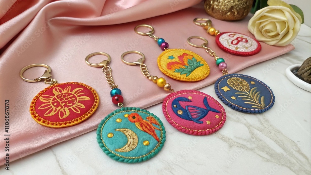 Poster zodiac keychains a colorful assortment of handcrafted keychains shaped like the twelve zodiac animal