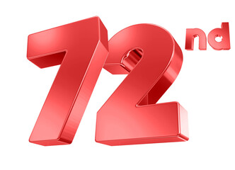 72nd anniversary red number