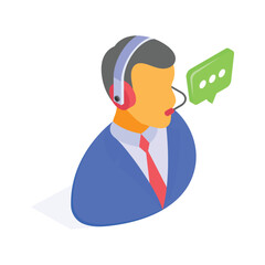 Customer service icon with a headset and speech bubble
