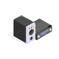 Obraz premium Grab this amazing icon of stereo system in trendy style