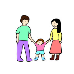 Illustration  family with children 