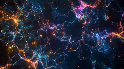 Obraz premium Abstract glowing network of vibrant energy streams