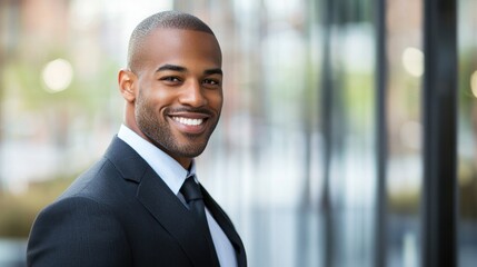 A professional portrait of a man with a confident smile in business attire, perfect for corporate branding
