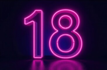 neon numbers 18 eighteen