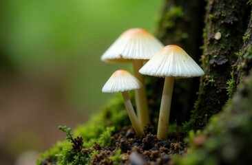 Fototapeta premium tiny mushrooms in the forest