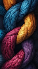 Intricate Colorful Braids: An Abstract Textile Art