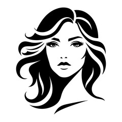 Portrait of a Beautiful Girl Silhouette Vector Illustration