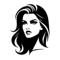 Portrait of a Beautiful Girl Silhouette Vector Illustration
