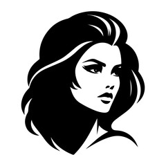 Portrait of a Beautiful Girl Silhouette Vector Illustration