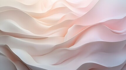 Fototapeta premium A minimalist 3D canvas art with soft, curved lines in muted pastel colors, subtly layered to create a sense of dimension and texture, evoking a peaceful, serene vibe
