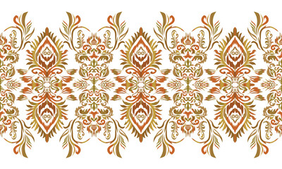 Abstract ethnic geometric pattern Border indian floral Aztec embroidery border seamless patterns.design for background or wallpaper.