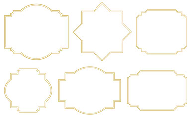 Fototapeta premium 金の装飾フレーム素材セット