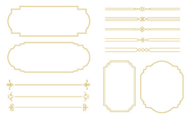 金の装飾フレーム素材セット