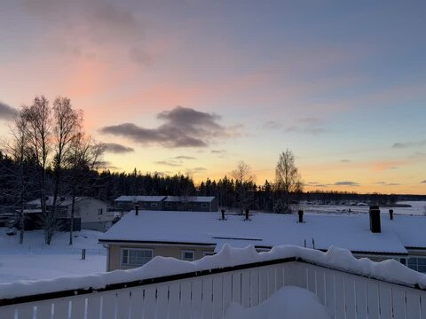 sunset in winter