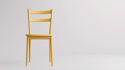 Eco-friendly interior design with bamboo furniture. Bright yellow chair against a minimalist background.