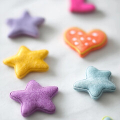 Felt figurines in vibrant colors for crafting