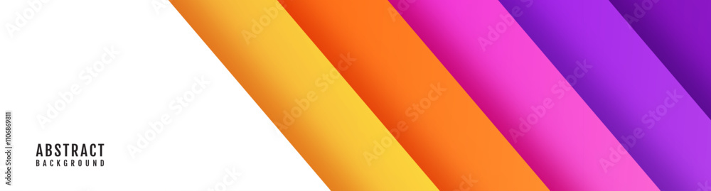 Poster 3d white abstract background overlap layer on bright space with colorful diagonal shape decoration. 
