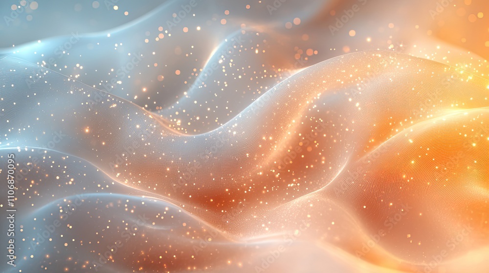 Aufkleber a soft beige background with blurred bokeh lights, creating an elegant design